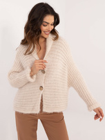 Hurt Jasnobeżowy rozpinany sweter oversize OCH BELLA