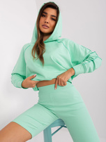 Großhandel Minzfarbener Freizeitanzug mit langem Sweatshirt.
