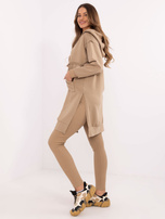 Hurt Ciemnobeżowy komplet basic z bluzą oversize