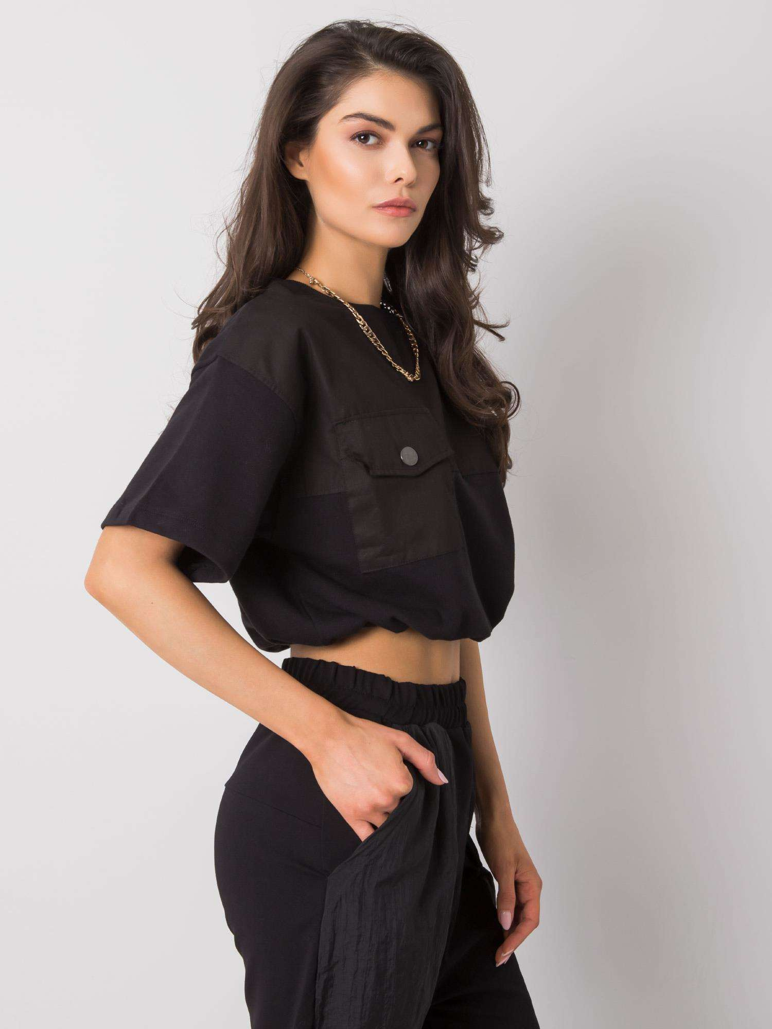 Schwarze kurze Sweatshirt Arlene RUE PARIS.