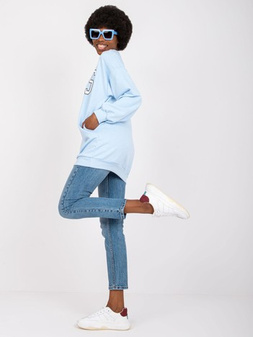 Light blue sweatshirt for women with Poppy inscription S/M