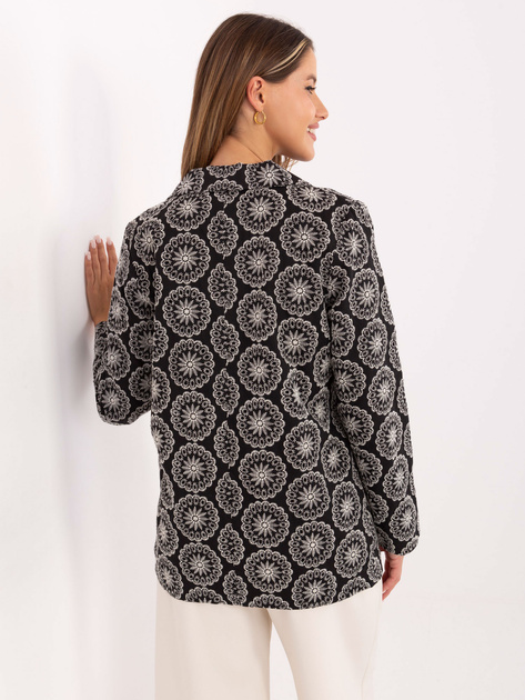 Czarna ażurowa marynarka z kieszeniami