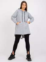 Szara melanżowa bluza damska z nadrukiem na plecach Sophie 