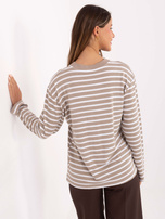 Ecru-beżowa casualowa bluzka w paski