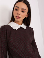 Hurt Czarna krótka bluzka wizytowa z kołnierzem