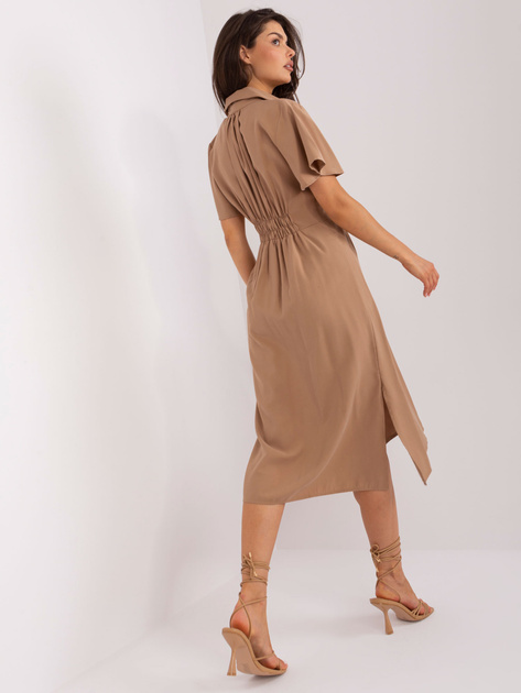 Hurtownia Camelowa midi sukienka szmizjerka ZULUNA