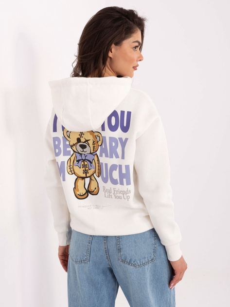 Biała ocieplana bluza z kapturem SUBLEVEL