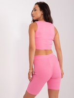 Hurt Różowy trzyczęściowy top casualowy z bawełny