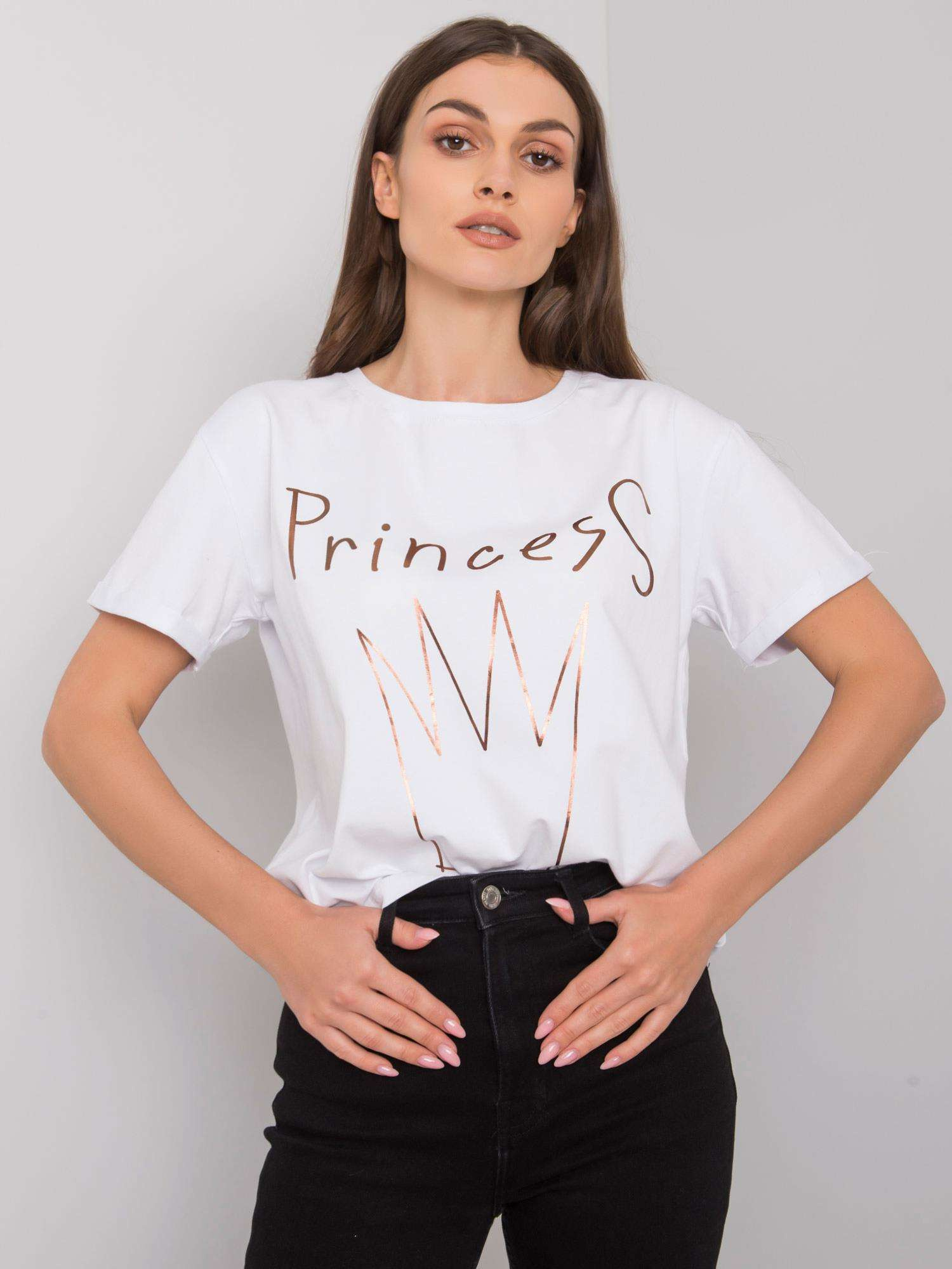 Biały t-shirt z nadrukiem Aosta