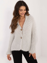 Hurt Jasnoszary rozpinany sweter oversize OCH BELLA