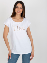 Hurt Biały damski t-shirt jednokolorowy z wycięciami