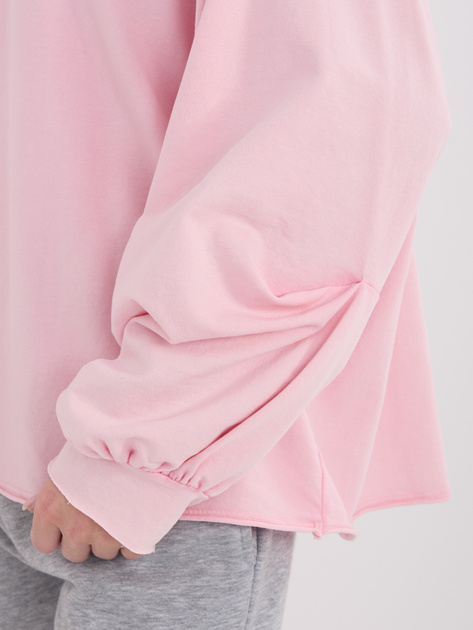 Jasnoróżowa bawełniana bluzka oversize