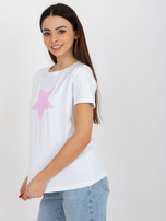 Hurt Weiß-lila Baumwoll-T-Shirt mit Druck.