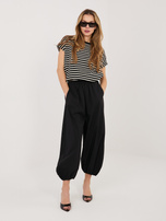 Czarne luźne spodnie parachute RUE PARIS 