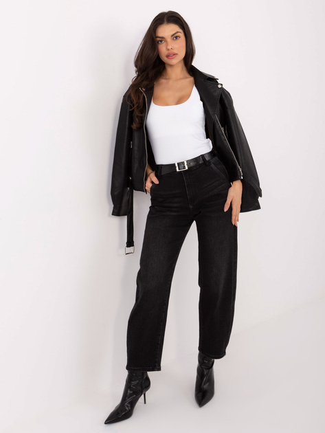 Czarne jeansowe spodnie baloon fit