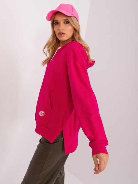 Hurt Fuksjowa luźna bluza rozpinana z kapturem