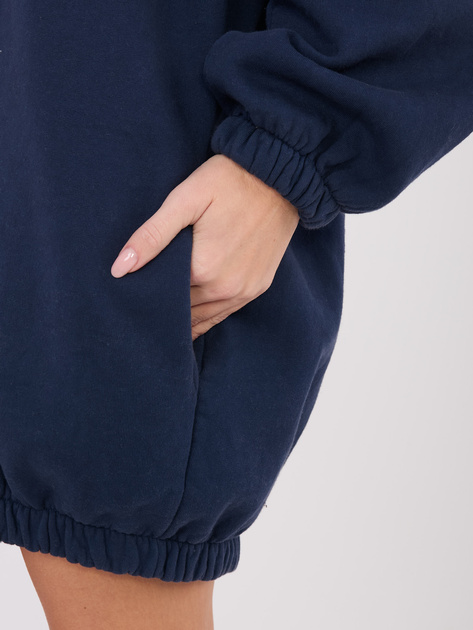 Granatowa sukienka basic z gumką na dole