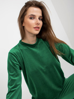 Hurt Zielony komplet welurowy ze spodniami Brenda RUE PARIS 