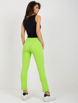 Hurt Limonkowe damskie spodnie dresowe z kieszeniami