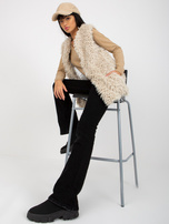 Hurt Beżowa futrzana kamizelka z podszewką Hallie