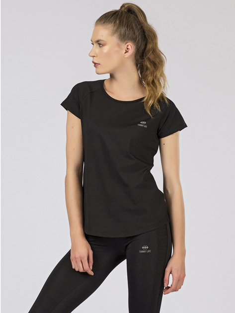 Czarny damski t-shirt TOMMY LIFE