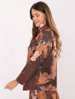 Ciemnozielono-ciemnożółta narzutka z zapięciem na guzik