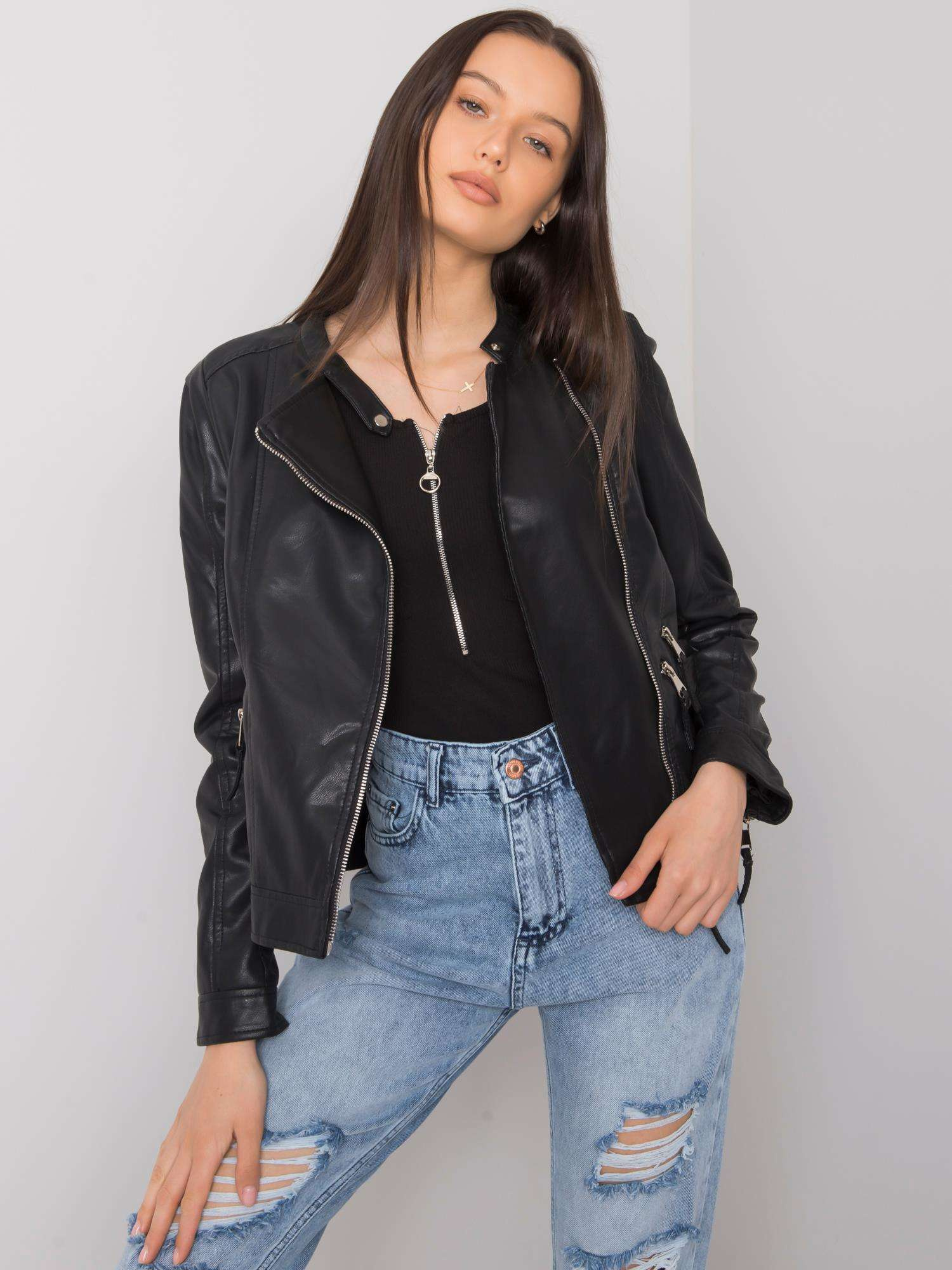 Schwarze Velma Bikerjacke.