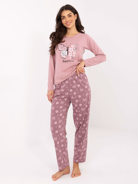 Jasnoróżowy dwuczęściowa piżama z bawełny