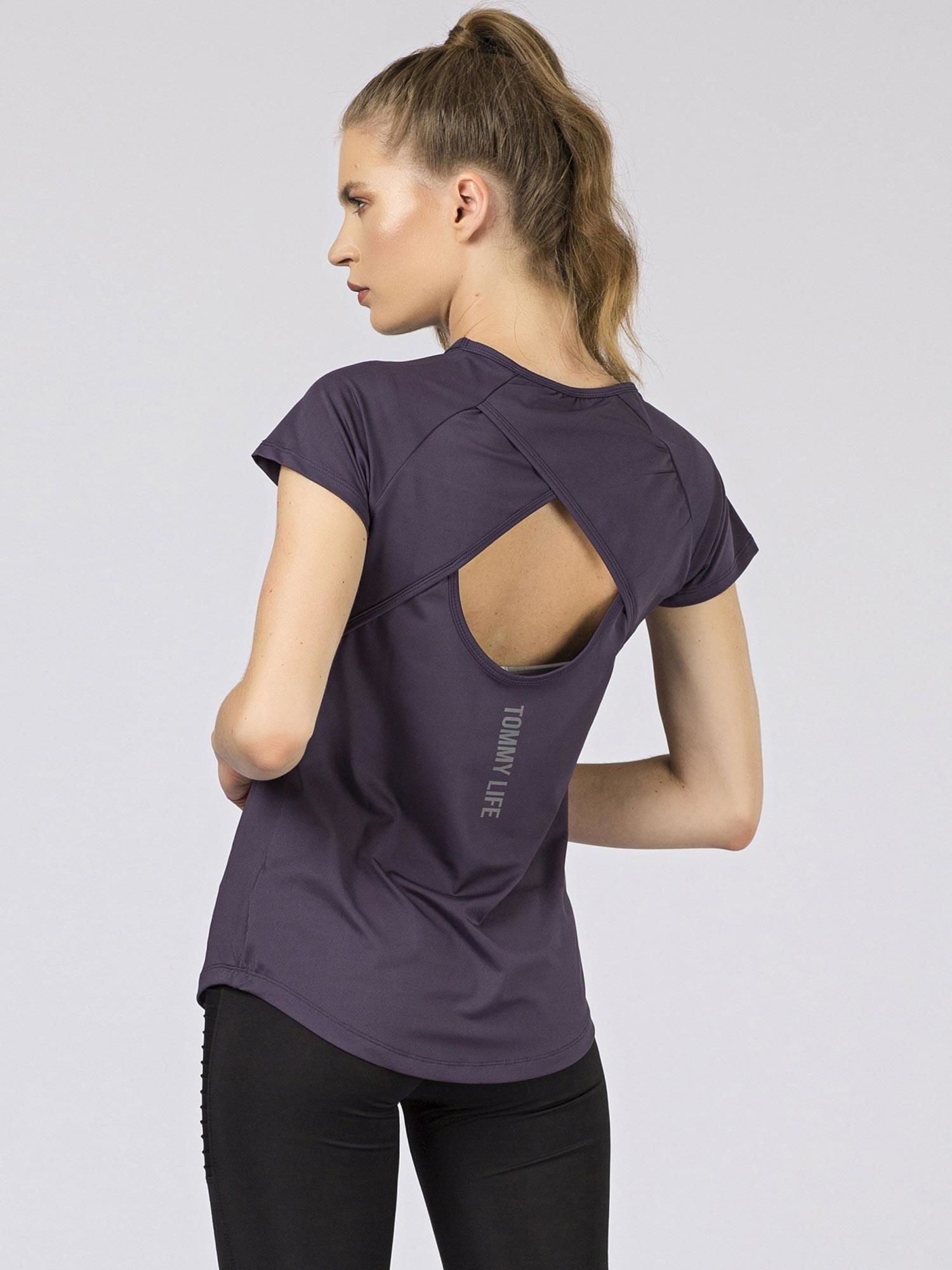 TOMMY LIFE purple women's t-shirt