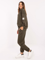 Khaki dwuczęściowy komplet z bluzą oversize