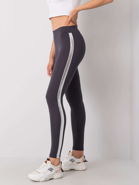 Grafitowo-srebrne legginsy Rissa RUE PARIS