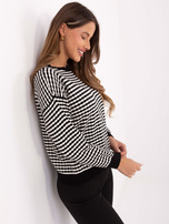 Czarny klasyczny sweter w geometryczny wzór