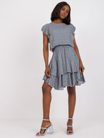 Hurt Blaues Sommerkleid mit Rüschen RUE PARIS.