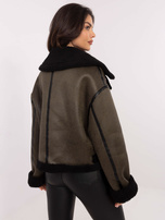 Hurtownia Khaki ocieplana kurtka zimowa typu biker