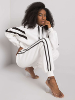 Biały komplet casualowy z lampasami Stacy 