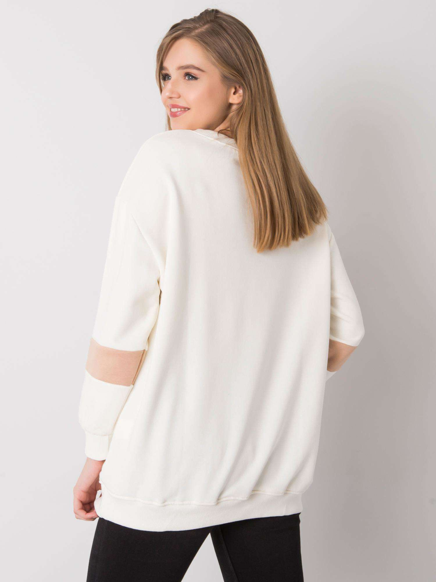 Ecru bluza oversize z nadrukiem Kate