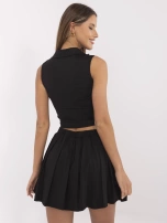 Czarny sportowy komplet z topem typu polo