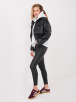 Jasnoszara damska bluza basic z ociepleniem