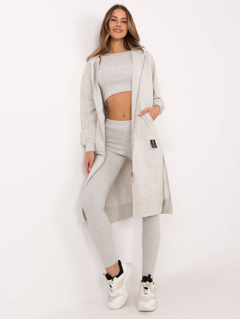 Hurtownia Szary melanżowy komplet z długą bluzą