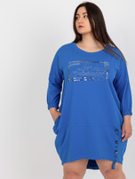 Hurt Ciemnoniebieska asymetryczna sukienka plus size