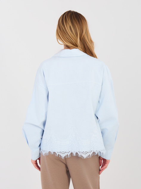 Jasnoniebieska jeansowa kurtka z kołnierzykiem RUE PARIS