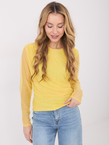 Żółta siateczkowa bluzka z podszewką