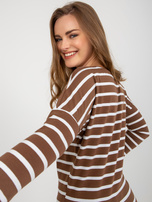 Hurt Brązowo-biała bawełniana bluzka BASIC FEEL GOOD