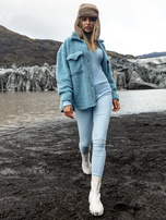 Jasnoniebieskie legginsy prążkowane Sanja