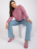 Brudnoróżowa bluza plus size z bawełny Donna