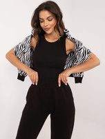 Hurtownia Czarno-biały trzyczęściowy komplet z topem