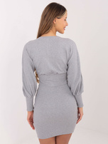 Szara melanżowa sukienka prążkowana Leticia RUE PARIS