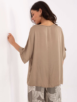 Beige Oversize-Bluse aus Viskose OCH BELLA.