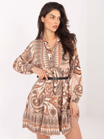 Beżowa sukienka z nadrukiem Milah