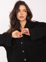 Czarna jeansowa kurtka z kieszeniami RUE PARIS